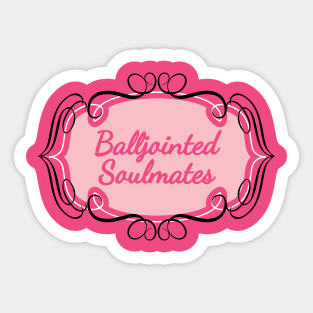 Balljointed Soulmates Design White Black Rose Sticker